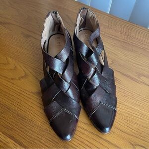 Bed Stu Brittany Woven Leather Sandals Women’s Size 6.5 Dark Brown